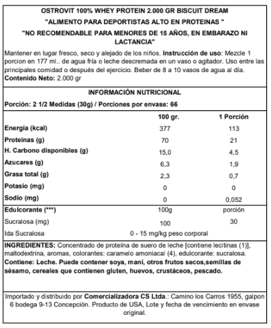 100% WHEY PROTEIN 2 KG "OSTROVIT"