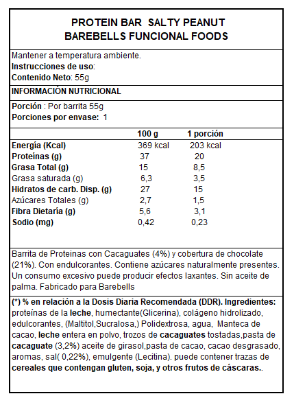 PROTEIN BAR 55 GR "BAREBELLS"