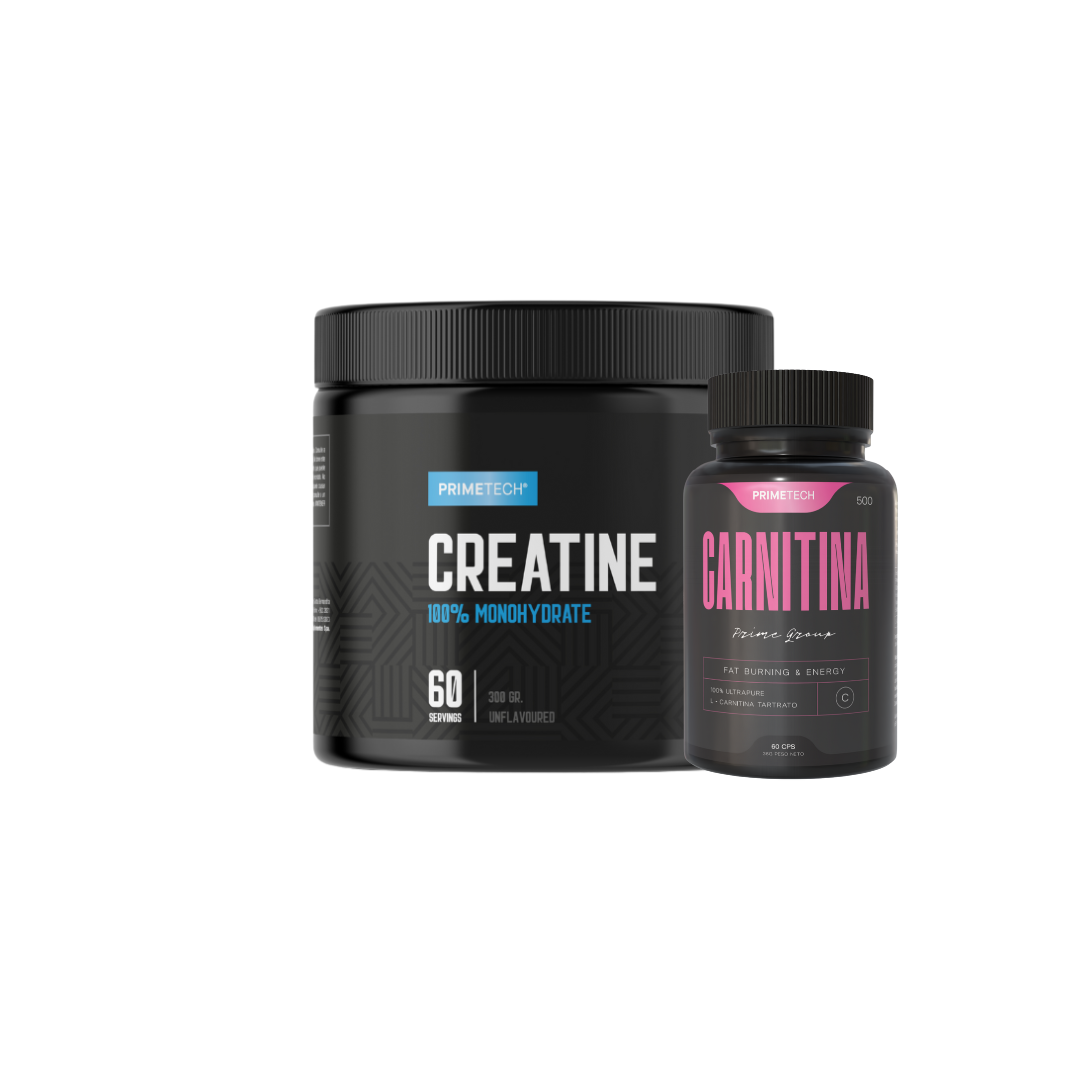 CREATINA MONOHIDRATO 300 GR "PRIMETECH" + CARNITINA 60 CAPS "PRIMETECH"