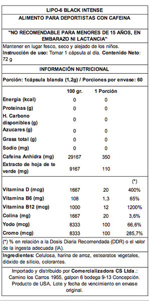 LIPO 6 BLACK INTENSE