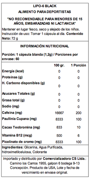 LIPO 6 BLACK ULTRA CONCENTRATE "NUTREX"