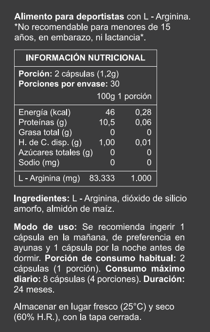 ARGININA 60 CAPS "PRIMETECH"