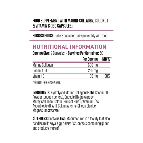 COLLAGEN + COCONUT 180 CAPS "APPLIED NUTRITION"