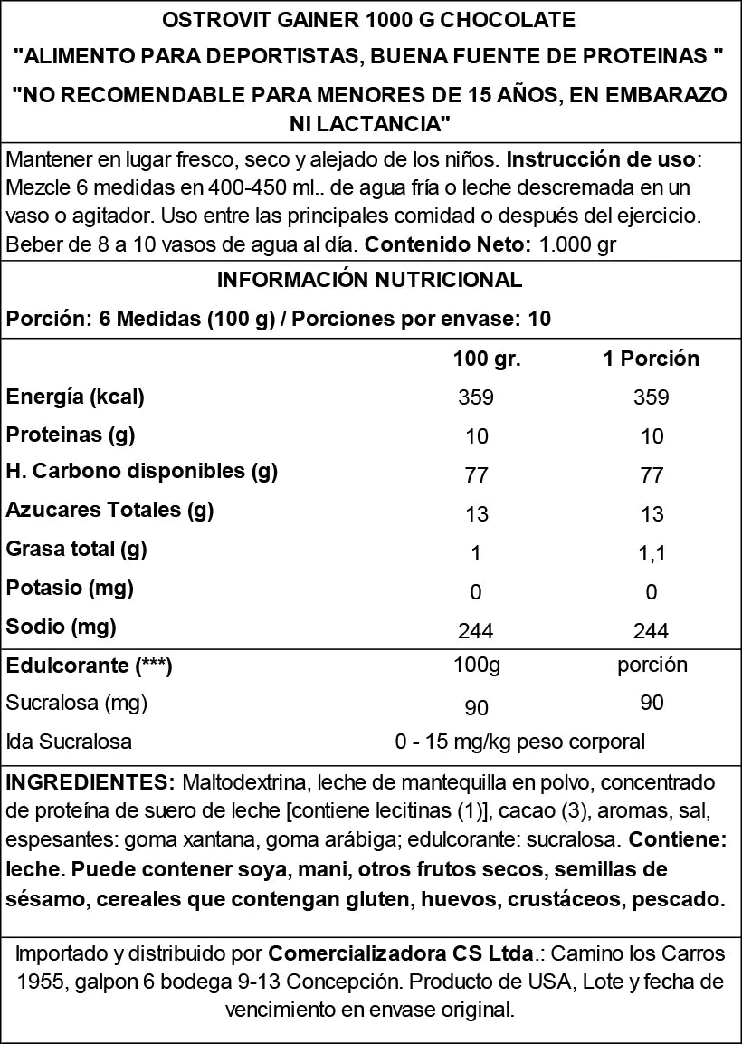 MASS GAINER 1000 GR "OSTROVIT"