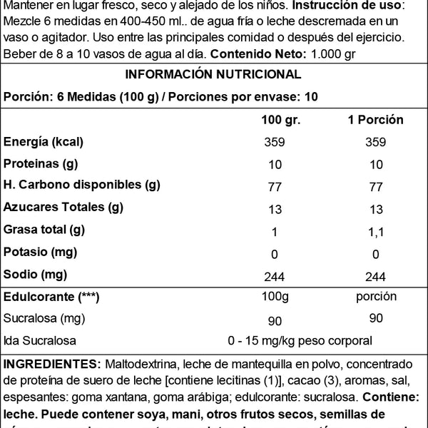 MASS GAINER 1000 GR "OSTROVIT"