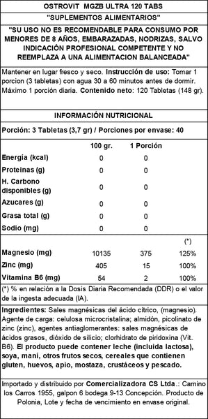 MGZB ZMA ULTRA 120 TABS
