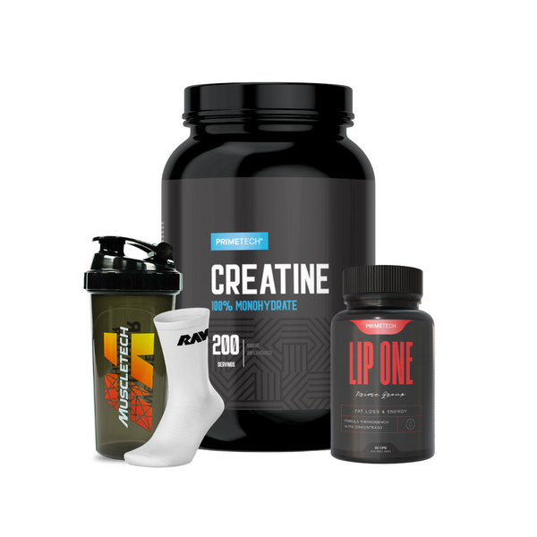 CREATINA MONOHIDRATO 1000 GR "PRIMETECH" + LIP ONE 60 CAPS "PRIMETECH" + 2 REGALOS